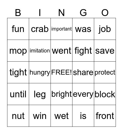 Theme 1 Week 2 Bingo Card