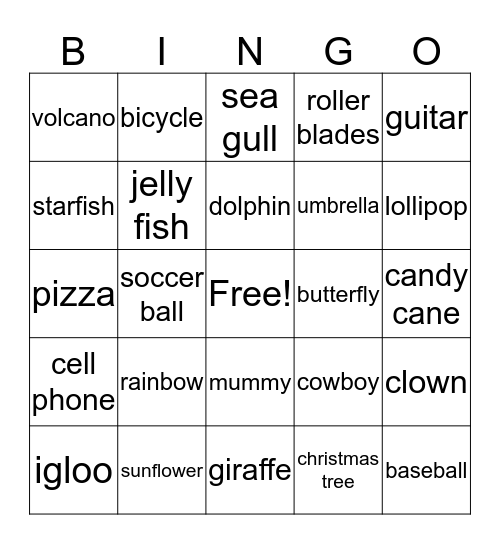 VV Bingo Card