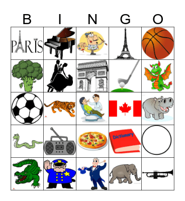 French Club Bingo Card