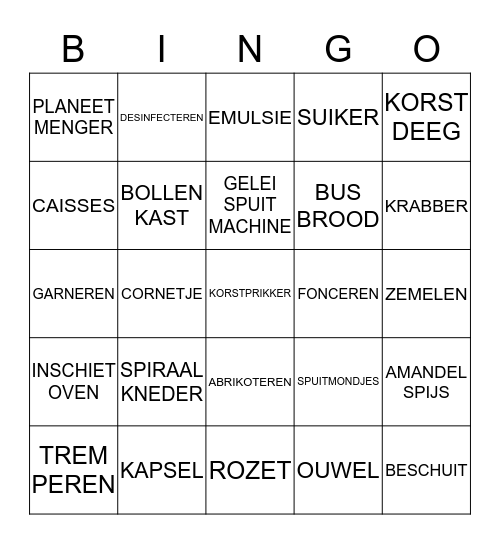 BAKKERIJ TERMEN Bingo Card