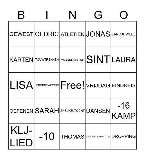 MOSSELFESTIJN 2017 Bingo Card