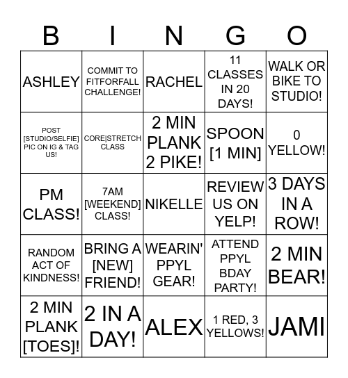 PPYL MEGA BINGO     9/27 - 10/16 Bingo Card