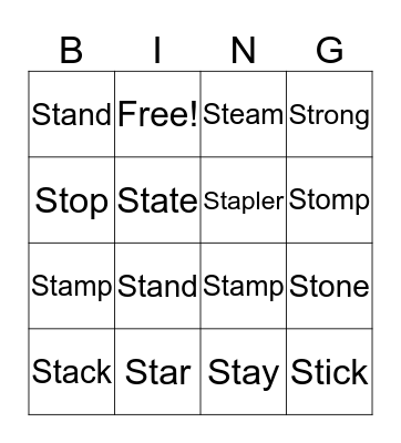ST Bingo Card