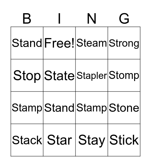 ST Bingo Card
