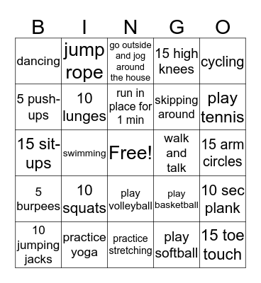 Girls With Goals  Bingo Card