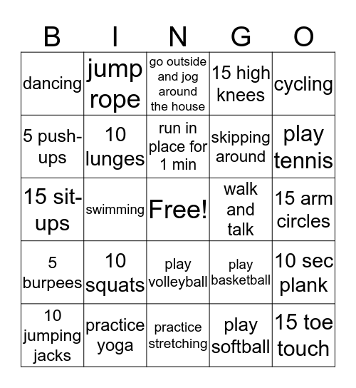 Girls With Goals  Bingo Card