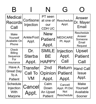 Customer Service Week Bingo Card