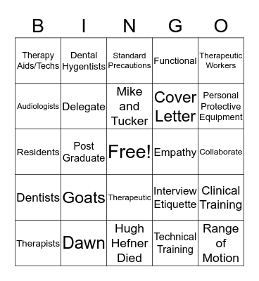 Chapter 6 Vocabulary Bingo Card