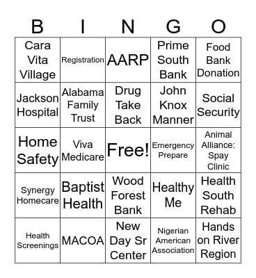 SUCCESSFUL AGING INITIATIVE BINGO Card