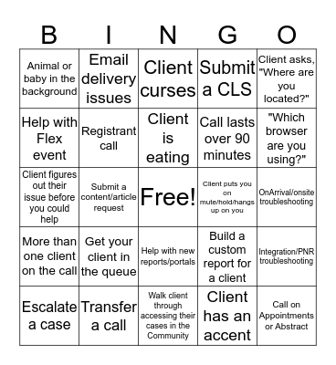 10/2 Queue Day Bingo Card