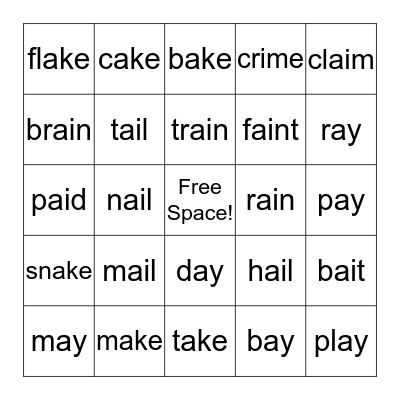 Word Work Bingo Card