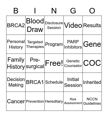 Telegenetics Bingo Card