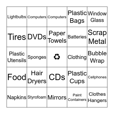 Recycling Bingo Card