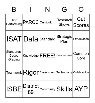Welcome Back Bingo Card