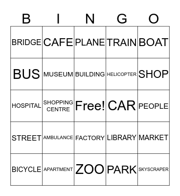 THE CITY Bingo Card