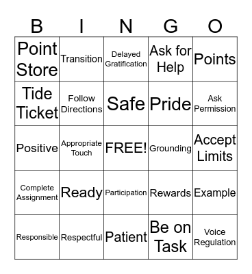 PBIS BINGO! Bingo Card