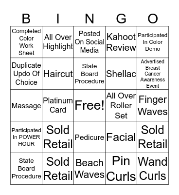 Clinic Floor Bingo 10/3/2017 Bingo Card