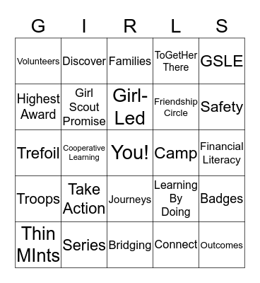 Girl Scout Bingo Card