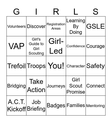 Girl Scout Bingo Card