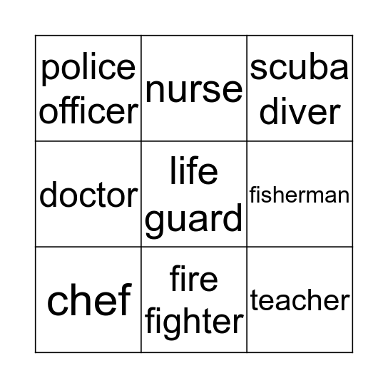 career bingo  Bingo Card