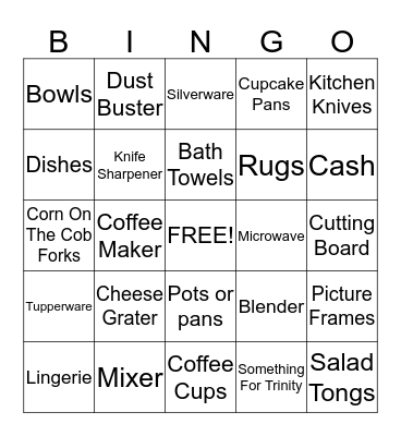 Jenni's Bridal Shower Bingo!! Bingo Card