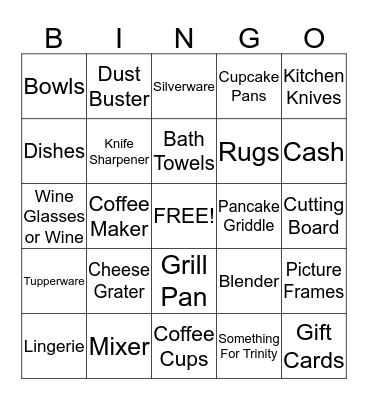 Jenni's Bridal Shower Bingo!! Bingo Card