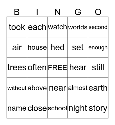 Ms. Leisa                                         3rd Grade Bingo Card
