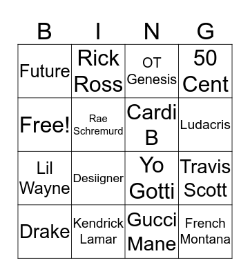 Trap Bingo Card