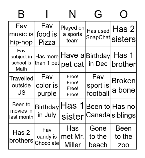 RiSE Bingo Card