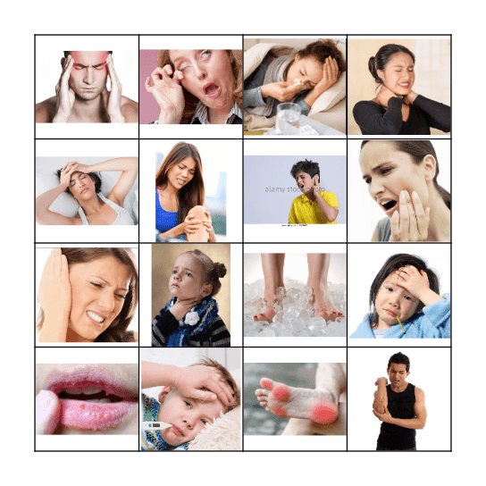Health Problems Bingo Card