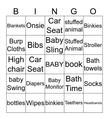 Baby BINGO Card
