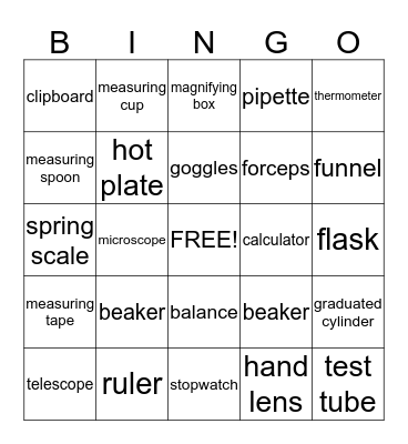 Scientist BINGO Card