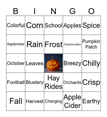 It's Fall, Y'all! Bingo Card
