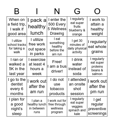 National School Bus Safety Week Bingo Card