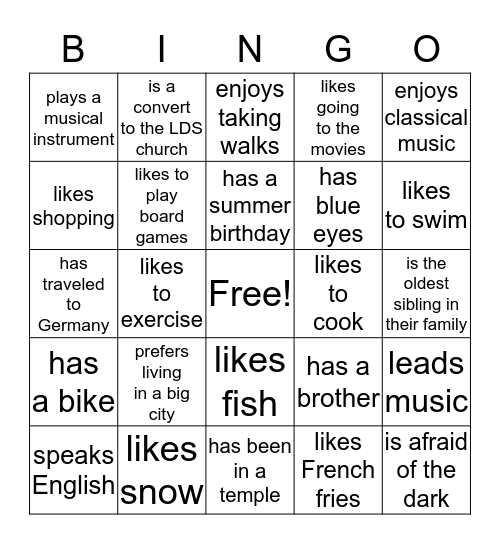 Find Some Who Bingo Card