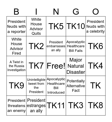 Test Trump Bingo Card