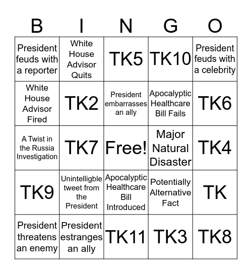 Test Trump Bingo Card