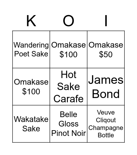 9/29-10/5 Bingo Card