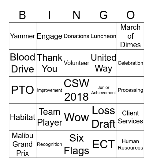 Duluth is Engaged Bingo Card