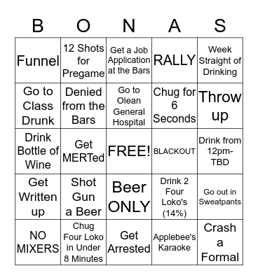 Official Drinking Game of diet_cherry_cola Bingo Card