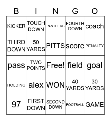 KESSMAN Bingo Card