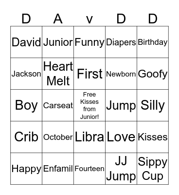 DAVID BIRTHDAY BINGO Card