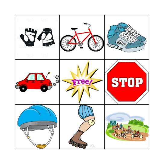 Safety on Wheels Bingo Card