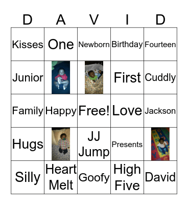 DAVID BIRTHDAY BINGO Card