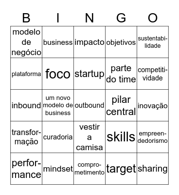 Bingo do Marketing Prolixo Bingo Card