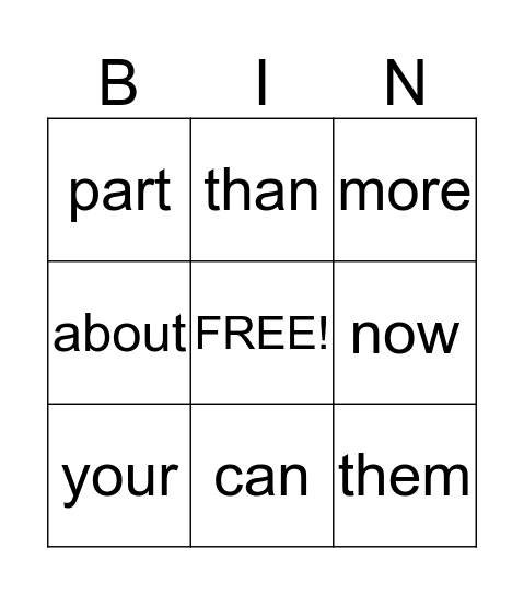 can Bingo Card