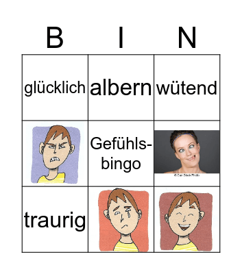 Gefühle Bingo Card