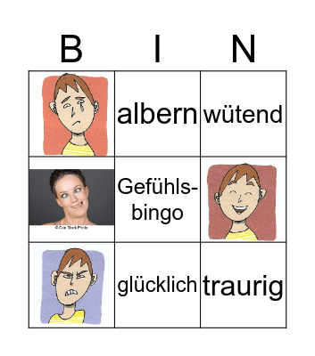 Gefühle Bingo Card