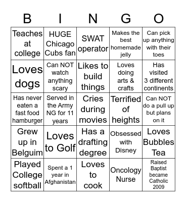 Can you figure out who: Bingo Card