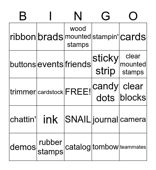 Stampin' Bingo Card